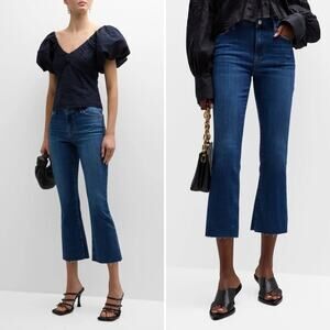 FRAME Le Crop Bootcut Jeans Lupine Mid Rise Cropped Stretch Denim Size 27